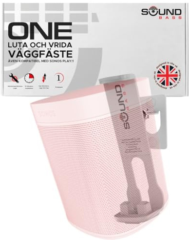 Sound Bass ONE, GEN 2, ONE SL, Play:1 Väggfäste, Vit, Enkelt | Kompatibelt Med Sonos ONE, ONE Gen 2, ONE SL & PLAY1, Tilt- och Svängbart, Enkelt (1 st)