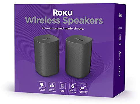 Roku Wireless Speakers (Streambars TV),Black 2 Count (Pack of 1)