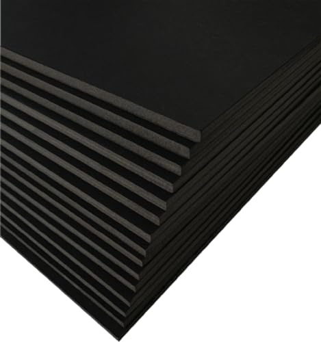 Excelsis Design 15-pack skumskiva 30 x 40 cm | Svart skumskiva 1/8 tum tjock svart kärna matta | bakbräda för presentationer, skyltar, konst, display och hantverk med dubbelsidigt ark
