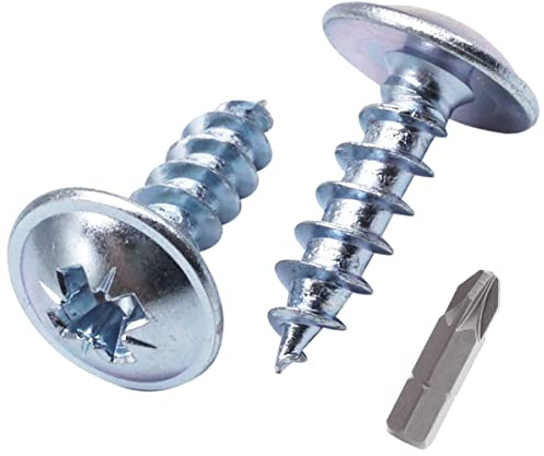 (Pack of 100 pcs) Zinc Plated Steel 6.0 x 16 mm Wood Screws, Metal Screws, Modified Truss Head, Self Tapping (100, 6.0 x 16 mm)
