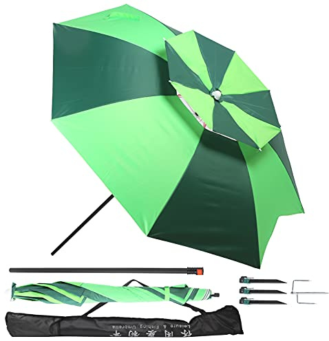 lyrlody Parasol Inclinable 1,8 m pour Plage Jardin Terrasse Balcon, Réglable 360°, Anti UV, Léger, Pliable, avec Pied Détachable et Sac de Transport