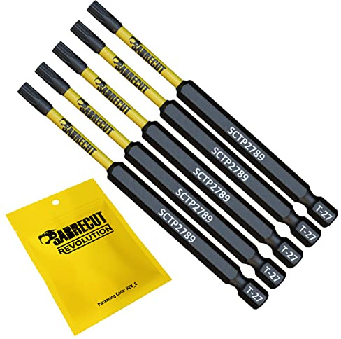 SabreCut 5pcs SCTP2789_5 89mm T27 TX27 Inserti impatto Robusto | Punte forgiate e acciaio torsionale trattato migliorano resistenza agli urti, durata e riducono rotture