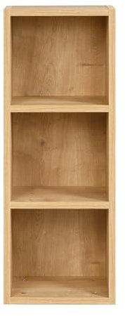 furni24 Bücherregal mit 3 Fächern, Holzregal, Würfelregal, Aufbewahrungsregal, Saphir Eiche, 30x24x80h