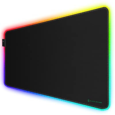 Black Shark Gaming Mauspad XXL 900x400 mm - 11 Beleuchtungs-Modi Led - Mikrofaser Oberfläche Schreibtischunterlage - Rutschfester Gummiunterseite Mousepad - Deko Mouse Pad Manta P7