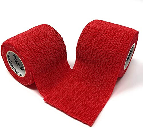 LisaCare Cerotto, Cerotto per dita autoadesivo - senza colla ed elastico - medicazione per ferite, bendaggio di fissaggio, cerotto - 5cm x 4,5m - Set di 2