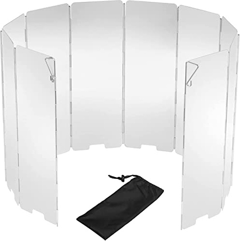 SEADESKY Faltbar Aluminium Windschutz 10/12/14/16 Stücke Windschutz für Gaskocher Windschutzscheibe für Campingkocher Windschutz Faltbarer Windscreen Camping für Outdoor Öfen Gaskochern