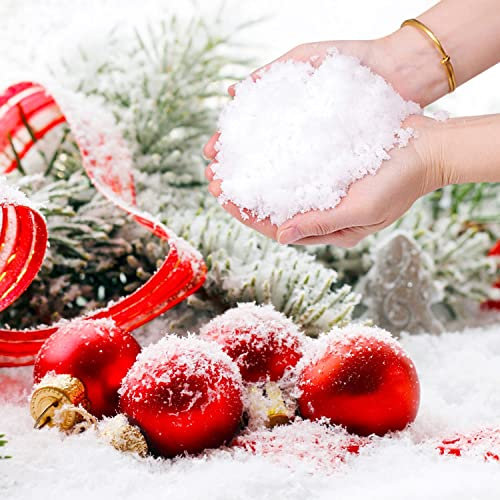hatisan Kunstschnee-Dekoration, 652 g, künstlicher Schnee für Weihnachtsdekoration, Kunstschnee für Bastelarbeiten, Dorf-Displays, sofortige schneetrockene Kunststoff-Schneeflocken für