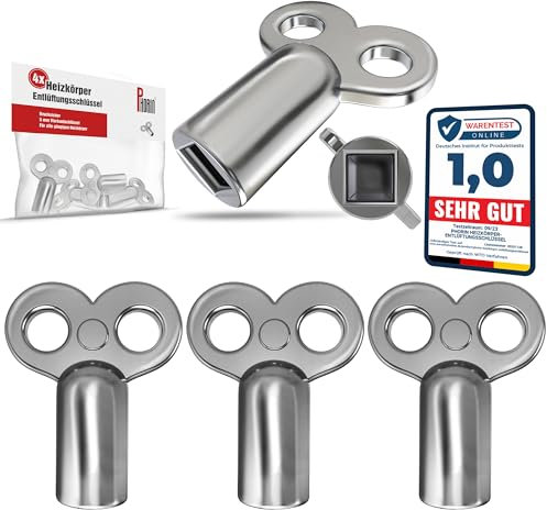 Phorin® 4 chiavi di sfiato del riscaldamento, universali per tutti i radiatori, 5 mm, robusto e stabile
