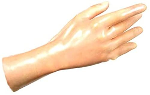 IDOBLO Gummihandschuhe Zehen Handgelenk Kurze Fäustlinge Latexhandschuhe Fetisch,Rot,Groß