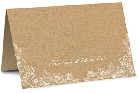 Partycards Marque Place Mariage, Décoration Mariage et Baptême, 50 Pièces A7, Idéal pour Deco Mariage et Marque Place, pour un Mariage Élégant et Raffiné