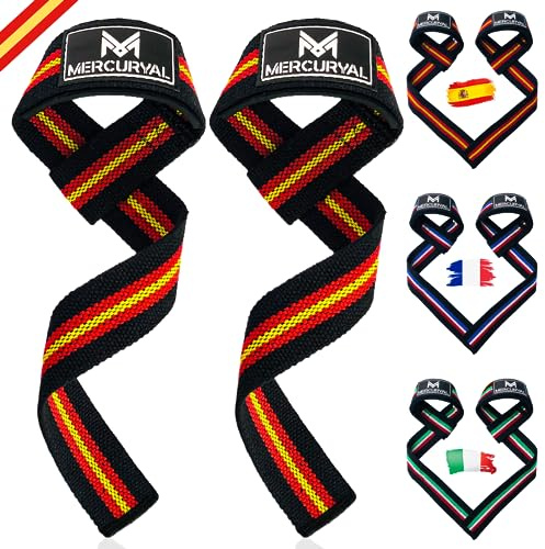 MERCURYAL Straps Gym - Ny avancerad design - Lifting Straps - Straps Powerlifting - Gym Grip - Dödvikt, Gym grepp - Gym Tillbehör för Hombrers och kvinnor (Spanien)