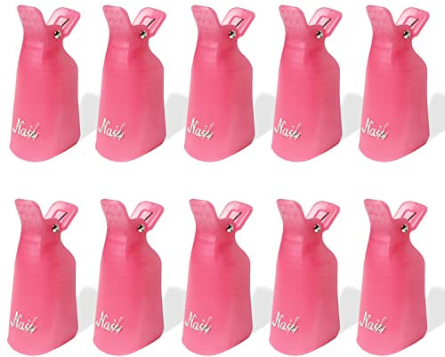 Cooetr Nagellackentferner Clips, 10 Stück Neonail, Nagel Clips, Acryl Nagel Kunst Soak Off Klammer Cap, Gel Nägel Entferner Clips Set für Finger UV Gel Lackentfernung