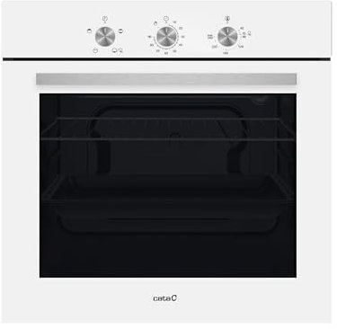 Cata Horno Estático SES 6204 WH con 4 Funciones Programador de Cocción Mecánico con Capacidad 66 L Ancho 60 cm Color Blanco