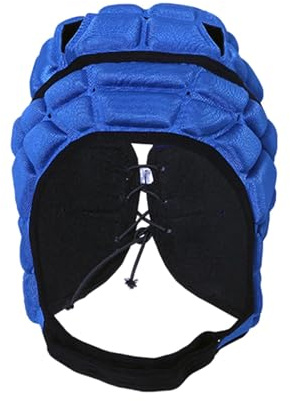 Casque de Rugby pour Enfants, Couvre-Chef de Football, Protection de Tête Souple et Rembourrée, Casque de Sport pour Jeunes Enfants, S Bleu
