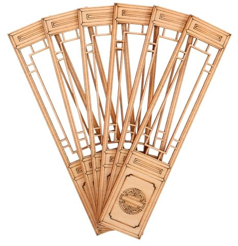 Toyvian 6stücke Miniatur Chinesischer Holzschirm Teiliges Für Puppenhaus Sandtisch-Dekoration Kreatives -Modell Mit Lebendigen Details Und Natürlicher Textur Für Mini-gärten Und