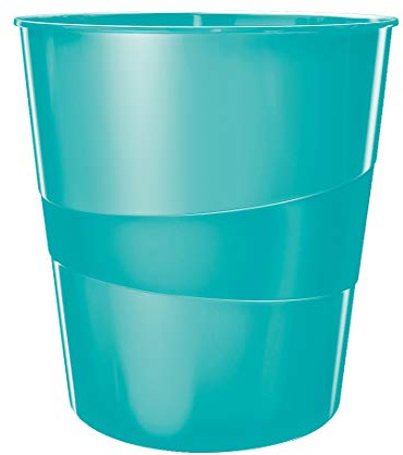 Leitz Wow 52781051 Lot de 6 corbeilles à papier en plastique Bleu glacé 15 l