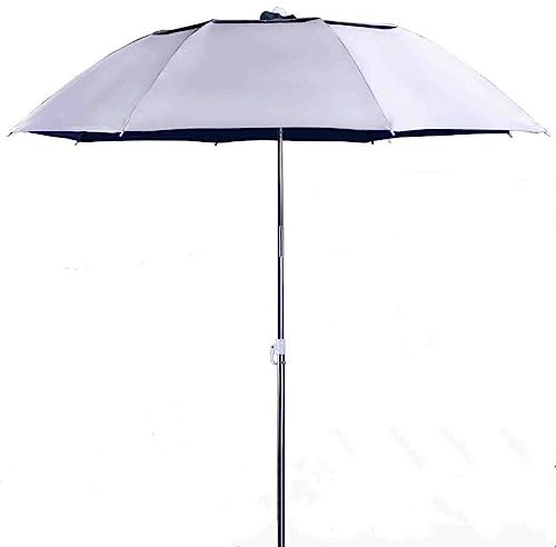 YXZYFPP 6,6 Fuß, 7 Fuß, Angelschirm, großer Angelschirm, tragbarer universeller Sonnenschutz, dreiteiliger Leichter Sonnenschirm zum Einsetzen des Angelschirms (Silver 7 ft)