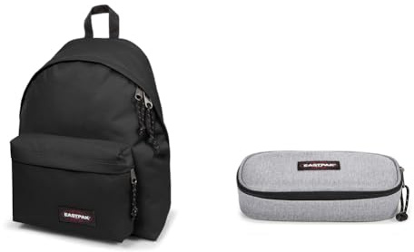 EASTPAK PADDED PAK'R Mochila, 27 L, Black (Negro) & Oval Single Estuche, 27 L, Sunday Grey (Gris)