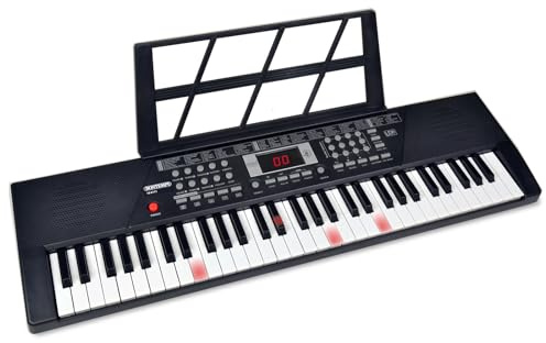 Bontempi | HarmonyKeys 61 tangenter, digitalt tangentbord, lysande tangenter perfekt för skojs skull, 83,9 x 24,9 x 9,9 cm