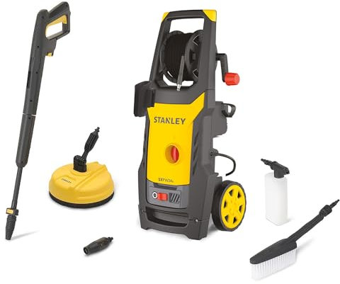 Stanley Hidrolimpiadora SXPW19BX | Alta Presión | para Automóviles Y Superficies Externas | con Limpiadora de Superficies y Cepillo Fijo | Presión máx. 150 Bar | Caudal máx. 440 l/h | Consumo 1900 W