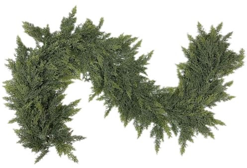 Norfolk Ghirlanda di pino artificiale, 1,8 m, ghirlanda lunga in finto cedro, ghirlanda natalizia per scale, ghirlande di Natale, per vacanze, camino, mantello, finestra, scale