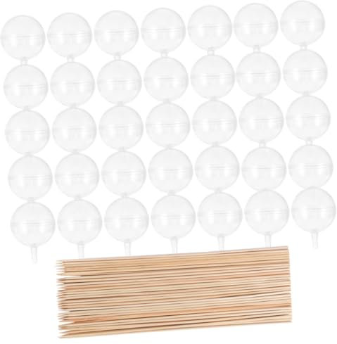 Sewroro 100st Schokoladen-trüffel-Tasse Gummiballmaschine Halter Für Bonbonsträuße Pongbälle Bulk-Schokolade Pralinen Kaugummiautomat Für Zuckerwattemaschine Bambus + Acryl