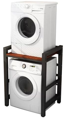 Washer Dryer Stack Stand with Anti-Slip Pedal Pads - Stacking Kit for Washing Machine, Tumble Dryer, and Dishwasher - Over Washing Machine Storage Unit for Bathrooms and Laundry