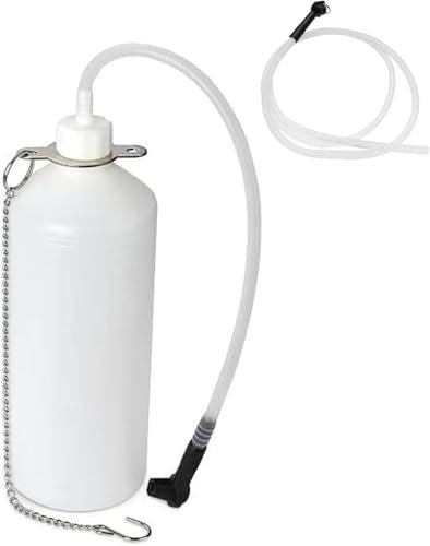1L Bremslösevorrichtung, Bremsenentlüfterflasche mit Rückschlagventil, Bremsenentlüfterflasche Motorrad, mit 25 und 60CM Schlauch und Universal Gummi-Adapter Bremsenentlüftungsgerät