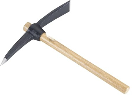 Pala-pico de madera 400 g, herramienta versátil para excavar, cavar y trabajar la tierra en jardinería y construcción.