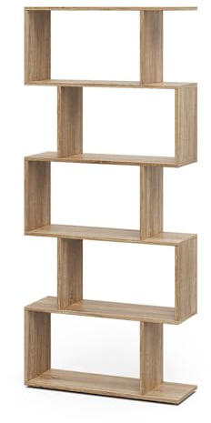 Vicco Divisorio per ambienti Levio, Sonoma, 70 x 164.1 cm | 5 scomparti, pieghevole, utilizzabile come divisorio flessibile e schermo protettivo