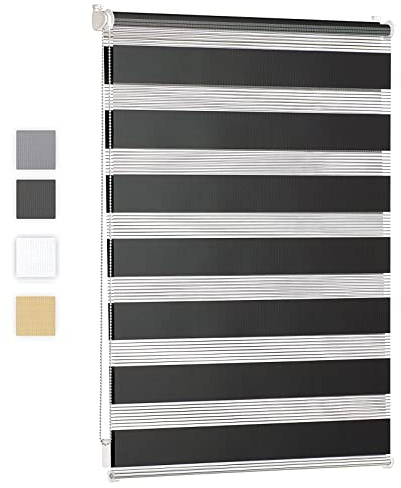 Tenda a rullo grigio scuro, 70 x 280 cm, oscurante e impermeabile, in tessuto filtrante per luce diurna/notte, con accessori per finestre e porte