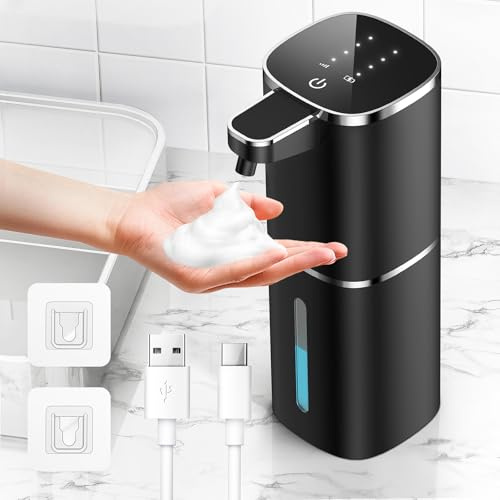 HAPPHOOH Elektrischer Seifenspender Schaumseifenspender,400ml Seifenspender Automatisch mit Sensor Infrarot,IPX5 Wasserdicht,für Küchen,Bad,Schule,Hotel