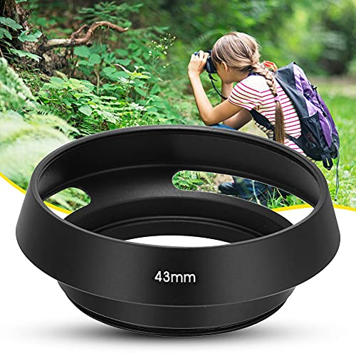 Cryfokt Paraluce in Lega di Alluminio, Riflesso di Controllo del Paraluce per Fotocamera di Pregevole Fattura per Fotocamera (43MM)