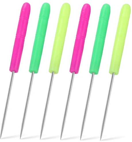 DEARMAMY Punteruoli da Cucito e Ago per Tracciare 50 Pezzi Misti Rosa Verde Giallo, Strumenti per Cucire e Quilling Fessura, per Ricamo, Perforazione e Lavori Manuali di Colore Casuale