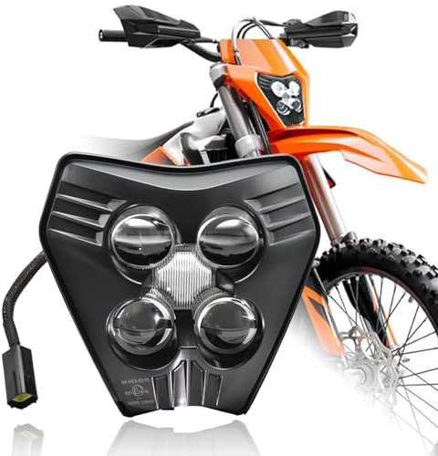 bamotoop LED Motorrad Scheinwerfer E-GeprüFt Mit Fern- und Abblendlicht Tagfahrlicht für KTM EXC EXC-F XC XCW SX SXW SXF 125 250 300 350 450 500 2024-2025