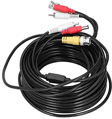 Cryfokt Cavo di Alimentazione CCTV Portatile Durevole Connettore BNC++DC per di Sorveglianza DVR, Coassiale Compatta per Telecamere di Sicurezza (30 m / 98,4 piedi)