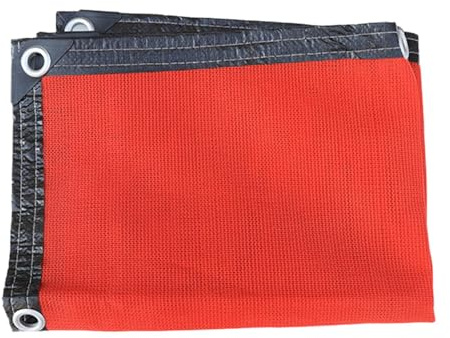 rockible Tennis Court Wind Screen Fencing, 78.74''x708.66'' Windbreak Netting Windscreen Cover for Park, Team Building, Practice, red