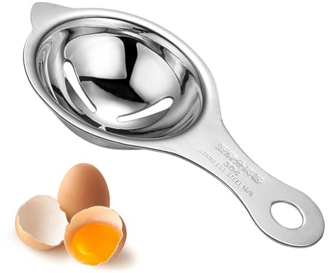 Egg Separator, Stainless Steel Egg White Separator and Egg Yolk Separator Egg Divider, Egg Strainer Spoon Filter Kitchen Baking Tools