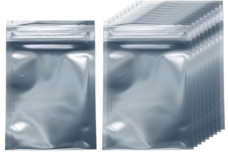 QUARKZMAN 30 Bolsas Antiestáticas 2.8 x 4.3 Doble Capa Bolsa Reutilizable De Protección ESD para GPU Disco Duro HDD SSD Luces LED Dispositivos Electrónicos Gris Oscuro Semitransparente