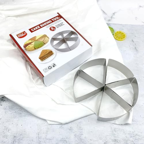 PAMINGONO Set da 6 Stampi Tagliapasta in Acciaio Inox per Torte Rotonde e Mousse, Taglierina Triangolare Riutilizzabile Resistente alle Alte Temperature per Dolci, Pane e Pasticceria