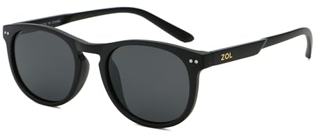 ZOL RIVIERA RETRO Occhiali da Sole Polarizzati Unisex UV400, Montatura e Lenti in Policarbonato, Cerniere Rinforzate, Stile Retrò per Guida e Outdoor, Adatti per Donna e Uomo