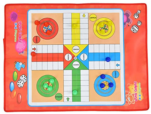Tbest Juego de Mesa Serpientes y Escaleras, Juguete Tradicional para Niños y Familias, Fabricado en Tela No Tejida, con Impresión de Colores Brillantes para Mejorar la Concentración