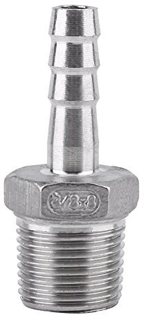 SS304 Raccordo Tubo Filettato Maschio Connettore Bobina Tubo Flessibile in Acciaio Inossidabile BSP(3/8=*8mm)