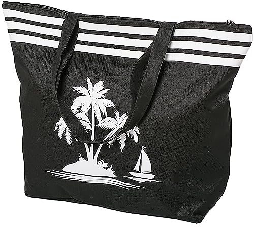 AIREE FAIREE Strandtasche - Große Wasserdichte Tote Strandtasche mit Reißverschluss und Palmenmuster - Strandtaschen für Frauen