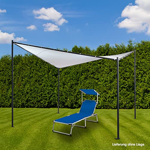 Garten Pavillon Gartenpavillon Überdachung Sonnenschutz weiß wasserdicht 3,5x3,5 m 350x350 cm