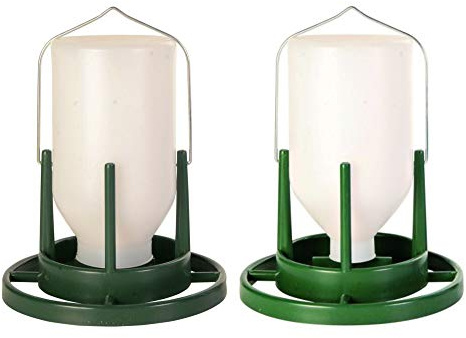 WUNDAPET 2 PACK TRIXIE PLASTIC HANGING BIRD BUDGIE AVIARY 1L 1X WATER 1X FOOD FEEDER DISPENSER