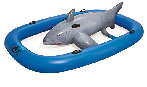 Bestway Hajfisk 297 x 188 x 71 cm, uppblåsbar simleksak med extra stor plats