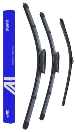 Vipa Car Parts Premium Wiper Blade Set | Fits: RENAULT CLIO MK4 Hatchback (Nov 2012 to Oct 2019) | All-Weather Performance | Durable, Streak-Free Windshield Wipers | Easy Installation