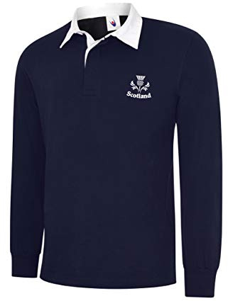 Uneeek Clothing Schottland Rugby-Shirts, Langarm, 6 Nationen Rugby, marineblau, 50-52