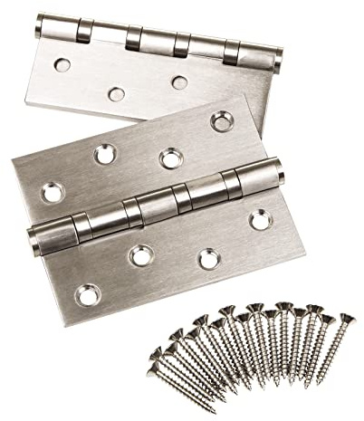 SOTECH 4 Stück Türbänder 101 x 76 x 2,0 mm Aufschraubband Edelstahl SS304 | kugelgelagert mit Edelstahlschrauben Scharnier Tragkraft 60 kg Türscharniere für Innen- und Außenbereich